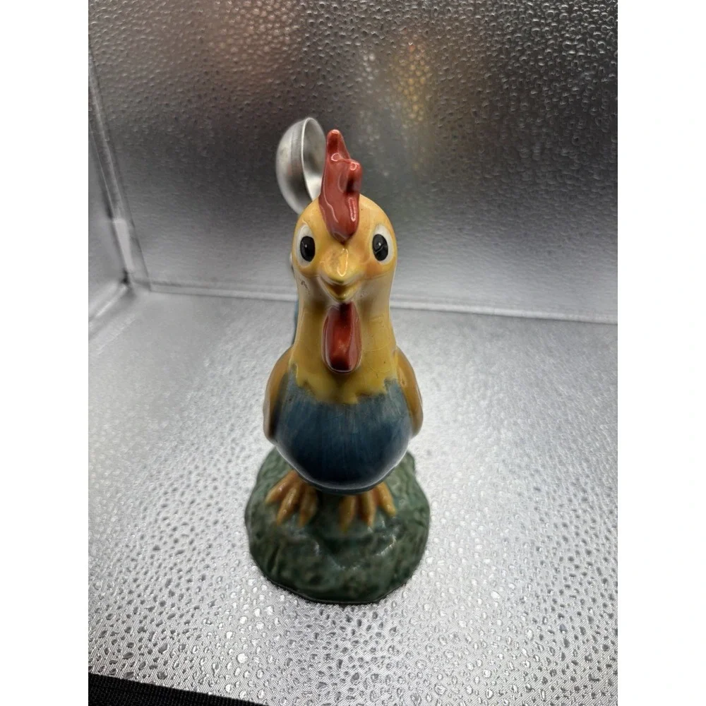 Ceramic Rooster Measuring Spoon Holder Set Farmhouse Kitchen Decor w/ Spoons